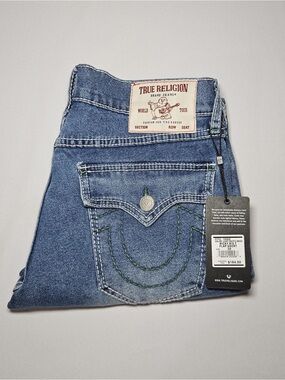 True Religion Ricky Big T Flap Shorts 30 NWT Blue Denim